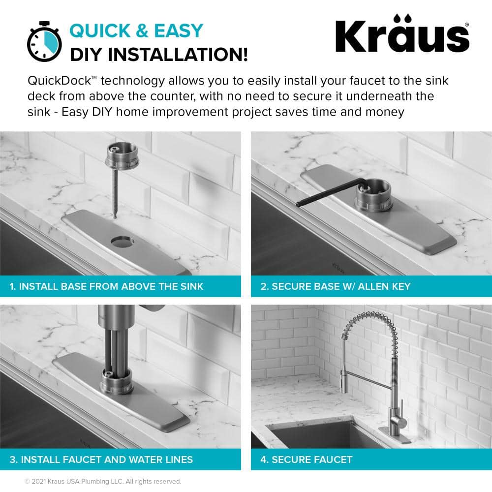 Stainless Steel Commercial Pull-Down Kitchen Faucet with Spray