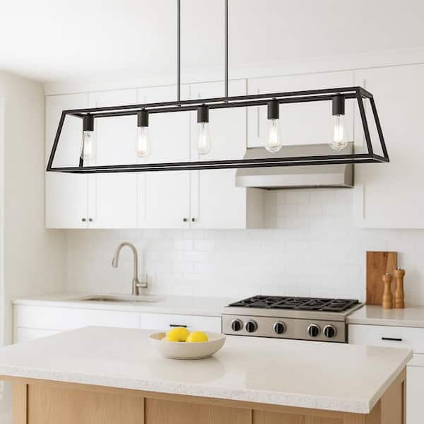 Fulton 5-Light Aged Zinc Black Candlestick Chandelier