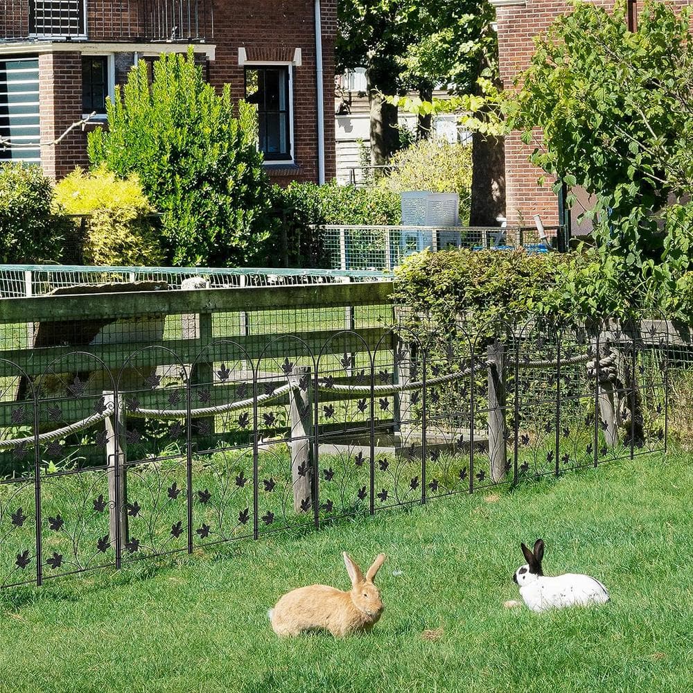 Black Metal Decorative Garden Border Fence Panels