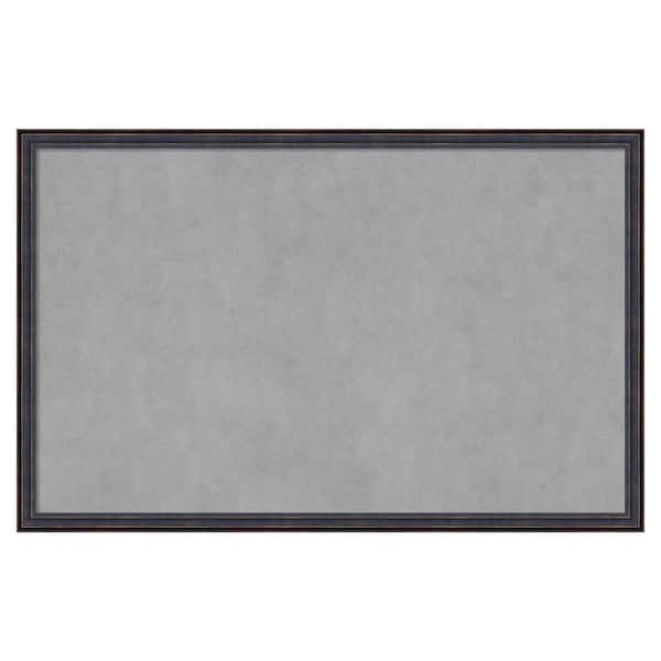 Amanti Art Dark Bronze Scoop 34 in. x 22 in. Framed Magnetic Board