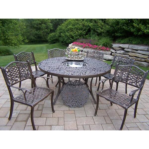 Oakland Living Mississippi 7-Piece Patio Dining Set with Ice Bucket