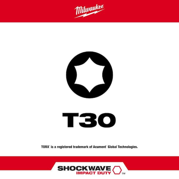 SHOCKWAVE Impact Duty 3-1/2 in. T30 Torx Alloy Steel Screw Driver Bit (2-Pack)