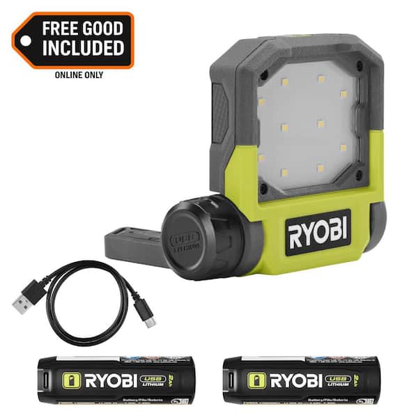 USB Lithium Flip Light Kit with USB Lithium 2.0Ah Rechargable Battery