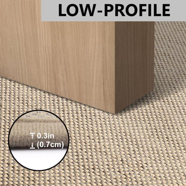 24 in. x 47 in. Indoor Beige Polyester Low-Profile Rubber Backing