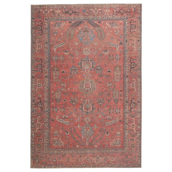 Lenora Red/Blue 5 ft. x 7 ft. 6 in. Oriental Rectangle Area Rug