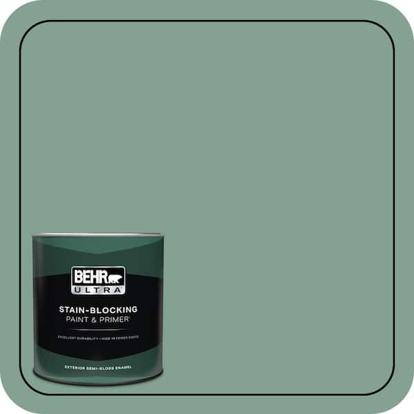 BEHR ULTRA 1 qt. #MQ6-11 Mossy Bench Semi-Gloss Enamel Exterior Paint & Primer
