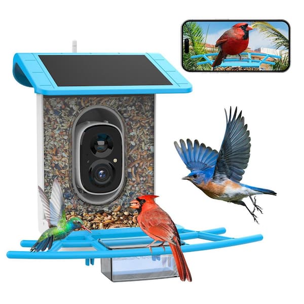 Smart Bird Feeder With Camera-2L Birdhouse Solar Powered-AI Recognition Bird Species Watching Live Video