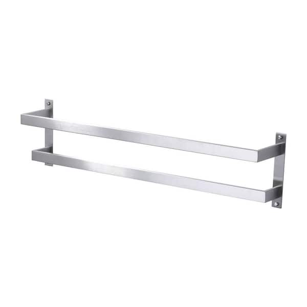 32 in. Wall Mounted Stainless Steel 2-Bar Towel Rack Towel Holder for Bathroom in Brushed Nickel