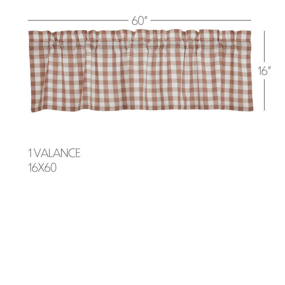 Portabella Brown and White Cotton Buffalo Check Valance 16x60