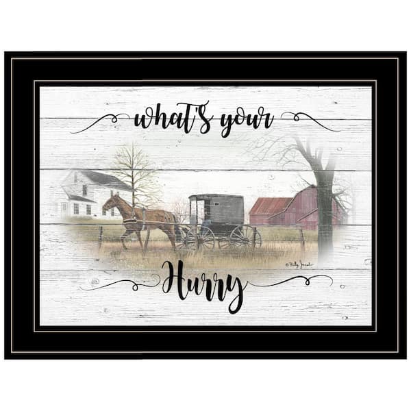 HomeRoots Charlie Whats Your Hurry 1-Piece Framed Wall Art 15 in. x 19 in.