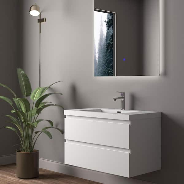 ニッカ　エレガントスタイル TONA Angela 36 in. Single HG. White Bath Vanity Wall-mounted