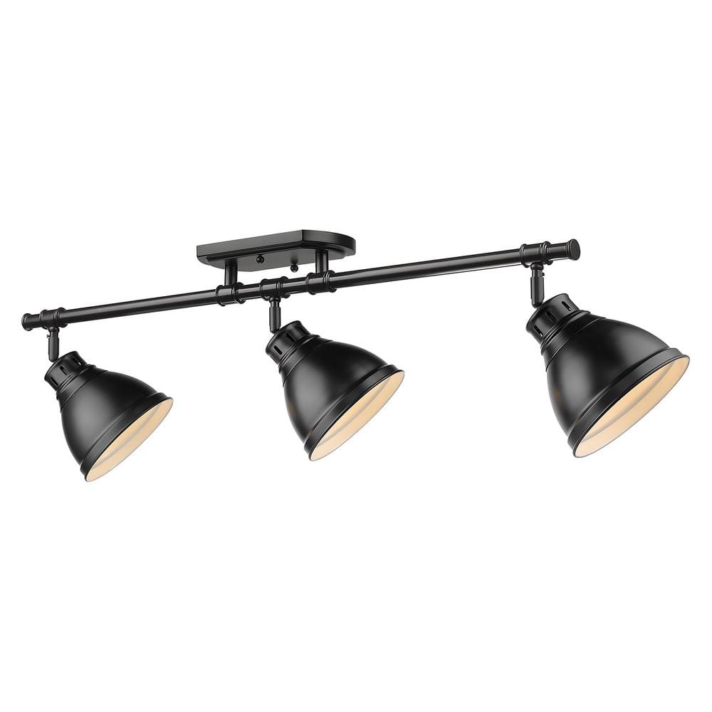Matte Black Steel 35" Transitional Semi-Flush Track Light