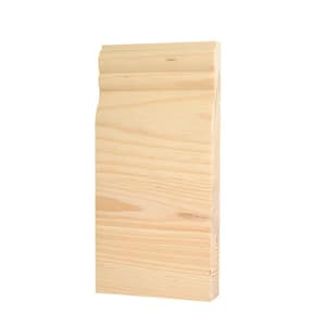 Center Base Trim Block - 8 in. x 3.75 in. x 1 in. - Sanded Unfinished Pine, No Mitering - DIY Home Decorative Accents