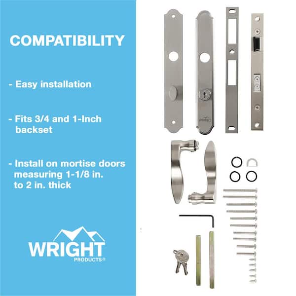 Satin Nickel Serenade Mortise Set Door Latch