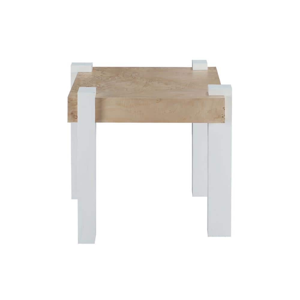 Deerbrook 26 in. Bleached Burl Square Wood Accent Table