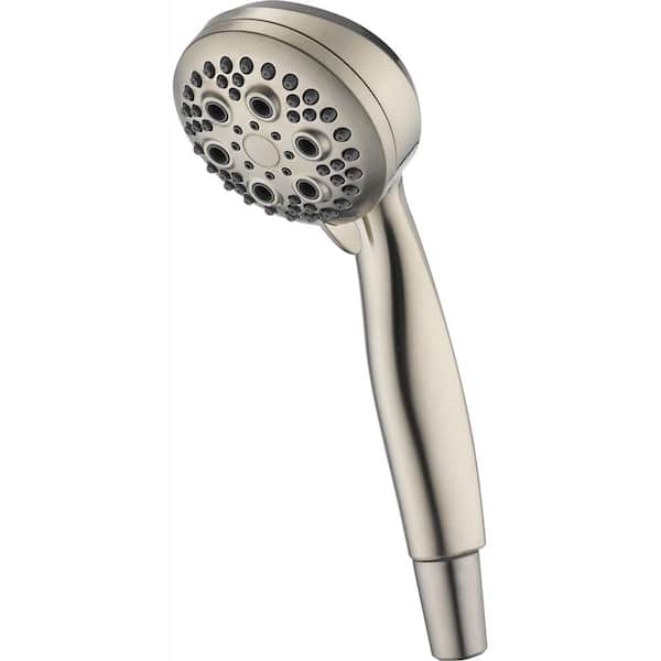 Delta 5-Spray Patterns 1.50 GPM 3.4 in. Wall Mount Handheld Shower Head in Stainless