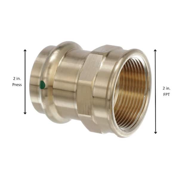 ProPress 2 in. Press x 2 in. FPT Zero Lead Bronze Adapter