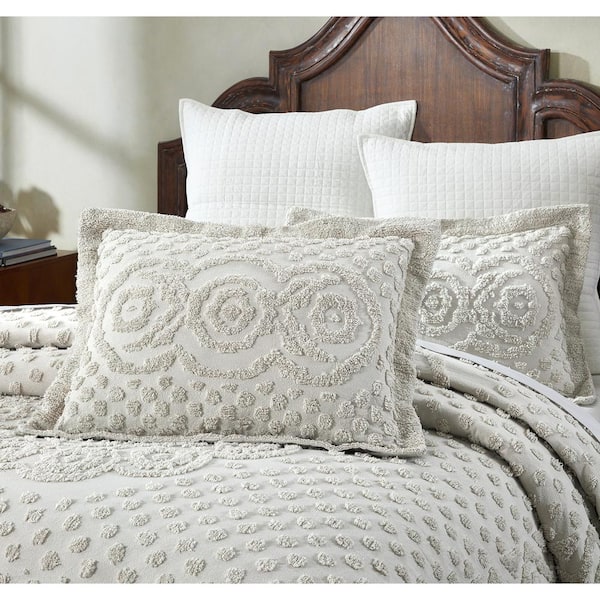Better Trends Heirloom Collection Ivory 100% Cotton King Sham