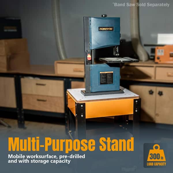 POWERTEC UT1012N 25 In. X 20-1/2 In. Universal Stand With Flip Top Caster Wheels Mobile Workbench, 300 Lbs. Capacity For Benchtop Machine