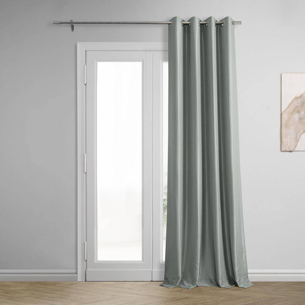 Dark Mallard Polyester Blackout Puddle Length Curtain Panel