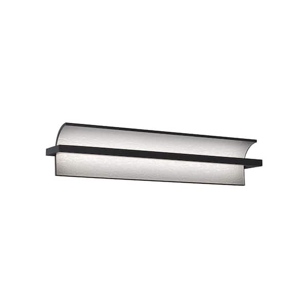 Shard 24 in. 1-Light Black Integrated LED Vanity Light/ Wall Sconce Selectable 4CCT 2700K-3000K-3500K-4000K