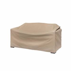 Basics Water Resistant Outdoor Patio Loveseat Cover, 55 in. L x 33 in. D x 38 in. H, Beige