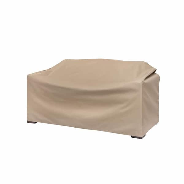 MODERN LEISURE Basics Water Resistant Outdoor Patio Loveseat Cover, 55 in. L x 33 in. D x 38 in. H, Beige
