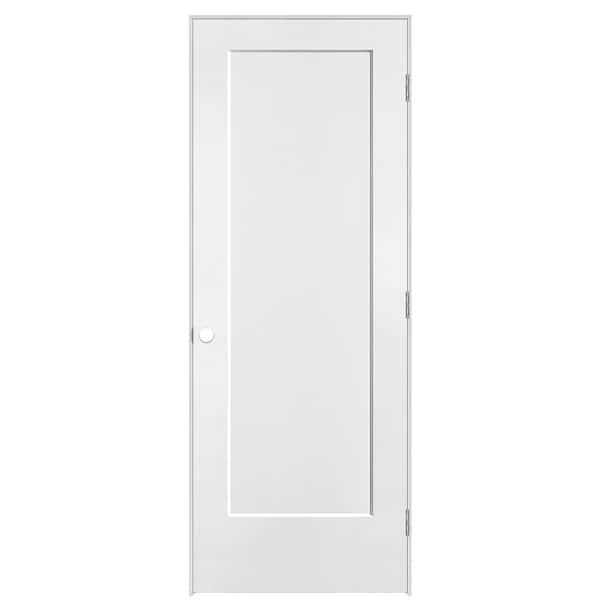 Masonite 30 in. x 80 in. 1-Panel Lincoln Park Left-Hand Hollow Core Pure White Molded Composite Single Prehung Interior Door