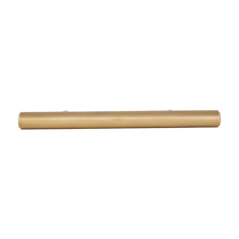5-Inch Brushed Brass Modern Cabinet Bar Pulls, Set of 10