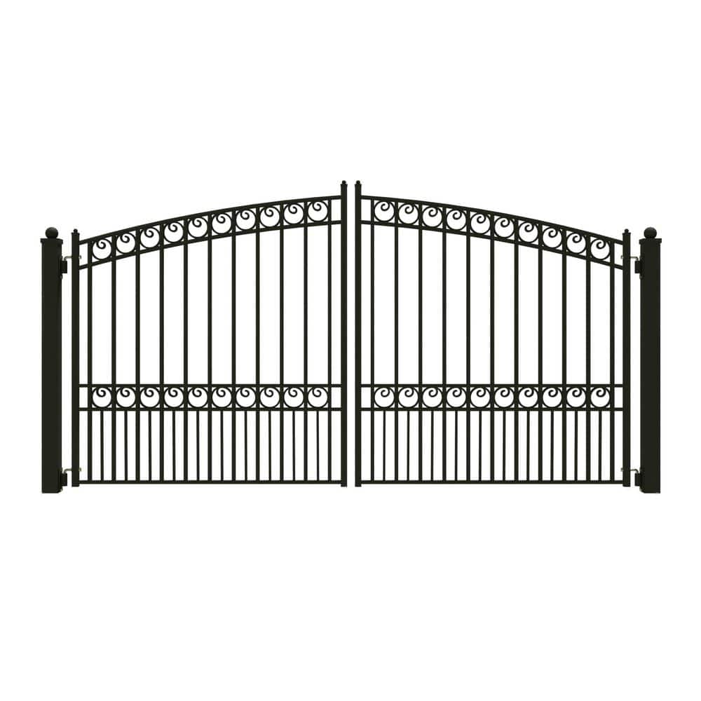 Paris Style 12 ft. x 6 ft. Black Steel Dual Swing Driveway Fence Gate price history on PriceWatchPro