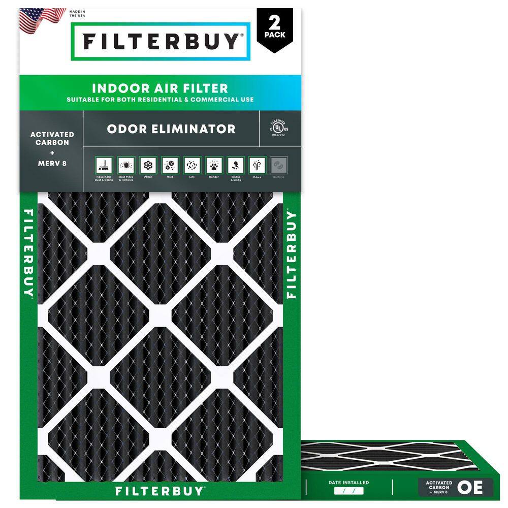 12 in. x 25 in. x 1 in. MERV 8 (FPR 5) Odor Eliminator Pleated HVAC AC Furnace Air Filters Replacement (2-Pack) price history on PriceWatchPro