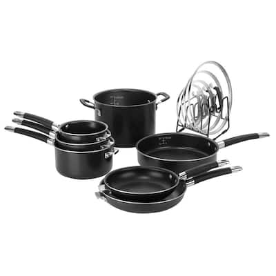 Cuisinart 3pc Saucepan Set W/Lids, 2, 3 &4Qt Black Onyx SS Brass Induction  Ready