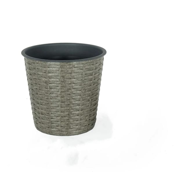 13.4" Self-watering Wicker Decor Planter for Indoor and Outdoor-Round-Natural-13.4 in * 13.4 in * 12.2 in,Wicker