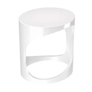 6225 14-1/4 in. Oval Resin Shower Stool in Glossy White