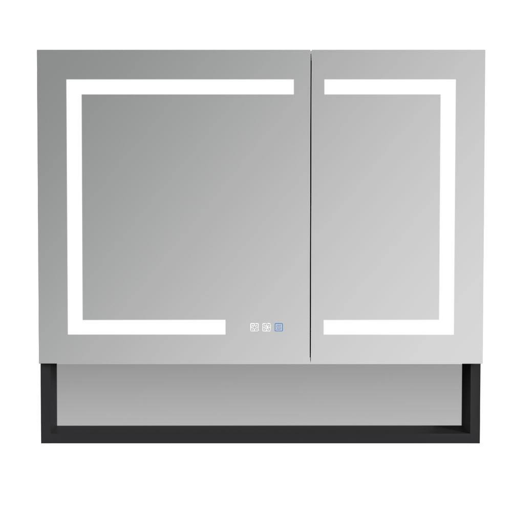 Satico 36 in. W x 32 in. H Rectangular Aluminum Medicine Cabinet with ...