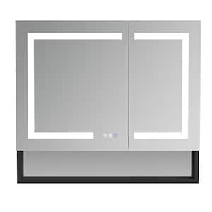 36 in. W x 32 in. H Rectangular Aluminum Medicine Cabinet with Mirror