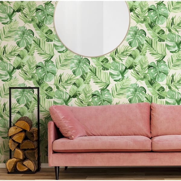 NuWallpaper Green Vinyl Peel & Stick Washable Wallpaper Roll (Covers   Sq. Ft.) NU3670 - The Home Depot