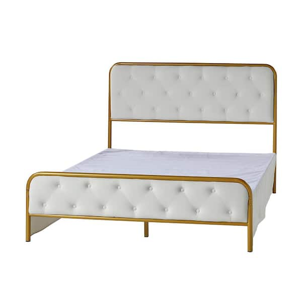 JAYDEN CREATION Marlene Ivory Contemporary Upholstered Queen Size 