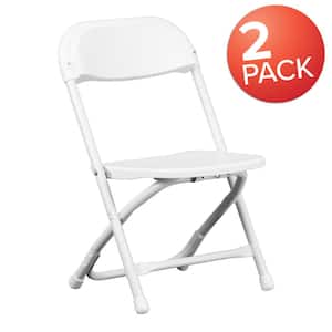 White Kids Plastic Folding Chairs (Set of 2)