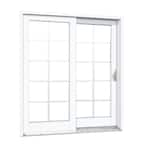 72 in. x 80 in. Smooth White Right-Hand Composite PG50 Sliding Patio Door with 10-Lite GBG