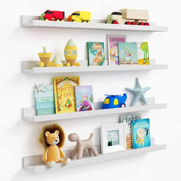 36 in. W x 4.5 in. D Floating Decorative Wall Shelf Set of 4