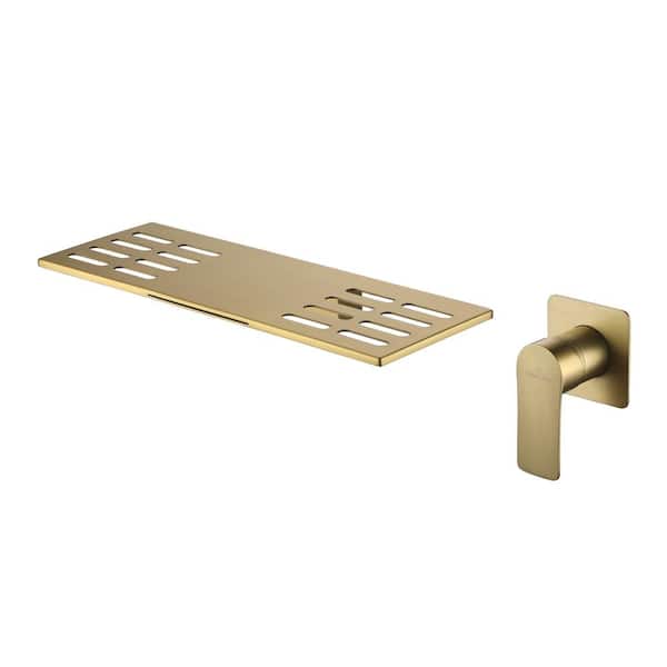 Boyel Living Single Handle Wall Mounted Faucet with Valve in Brushed Gold
