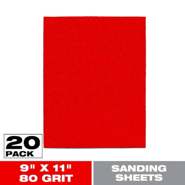 9 in. x 11 in. 80 Grit Coarse Sanding Sheet (20-Pack)