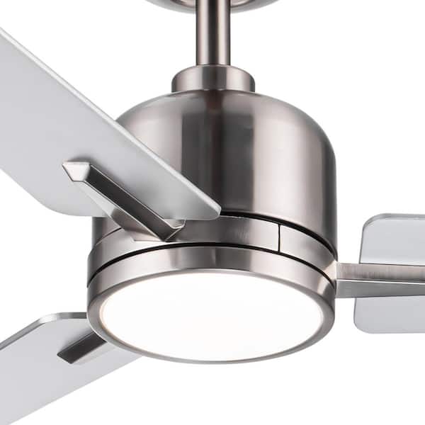 Keazile 48 in. Indoor Silver Ceiling Fan with 3-Color LED Light and Remote Control for Bedroom, Living Room, Dining Room