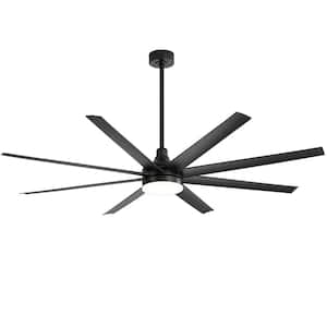 Aaron 6 ft. Indoor Black Ceiling Fans with Light, Integrated LED 8-Reversible Black Blades and Remote Control