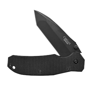 Tanto 2 2.85 in. Carbonitride Titanium Tanto Straight Edge Folding Knife with Assisted Opening, G10 handle