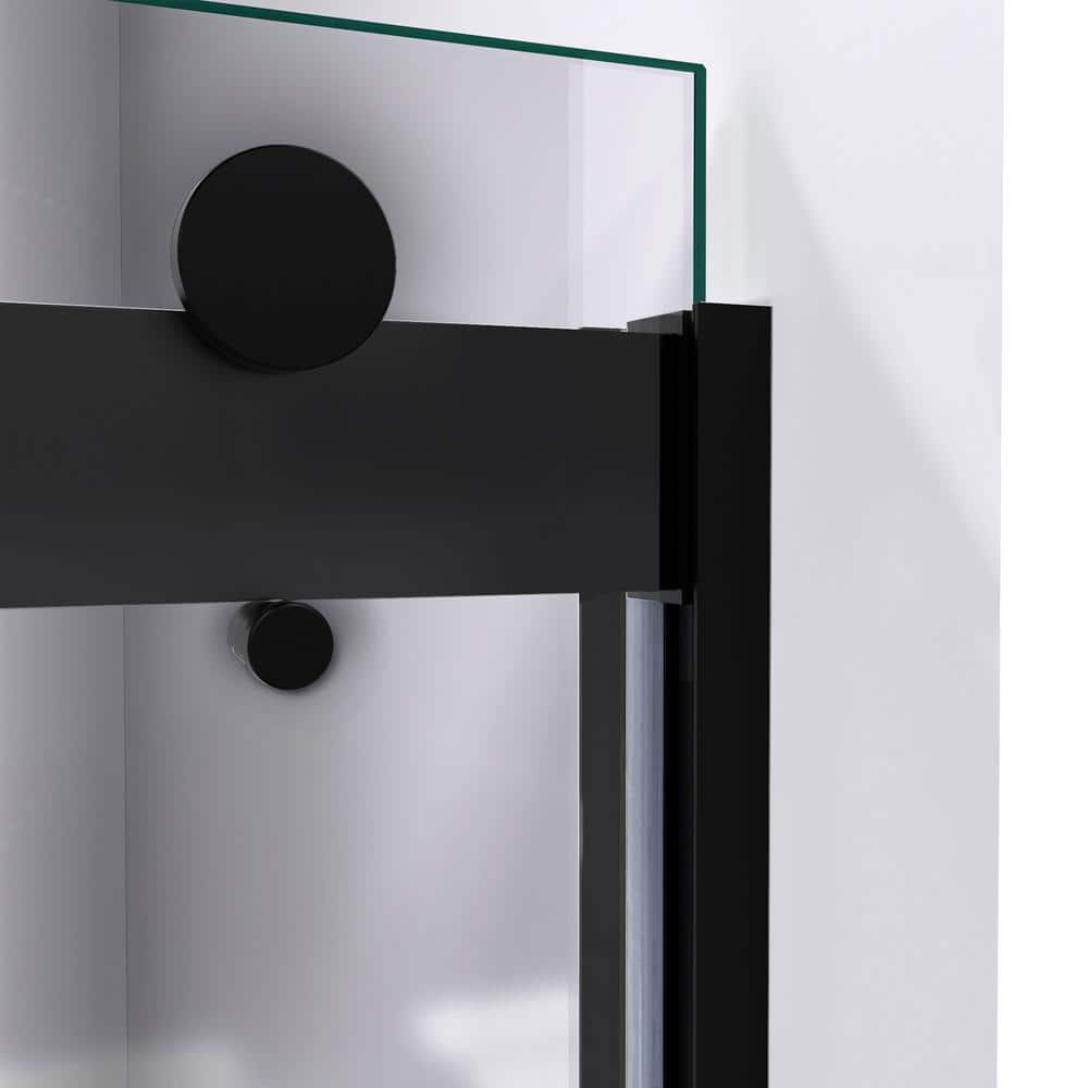 Sapphire 56-60" Matte Black Frameless Sliding Shower Door