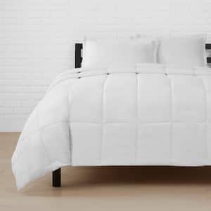 3-Piece Bright White Full/Queen Microfiber Comforter Set