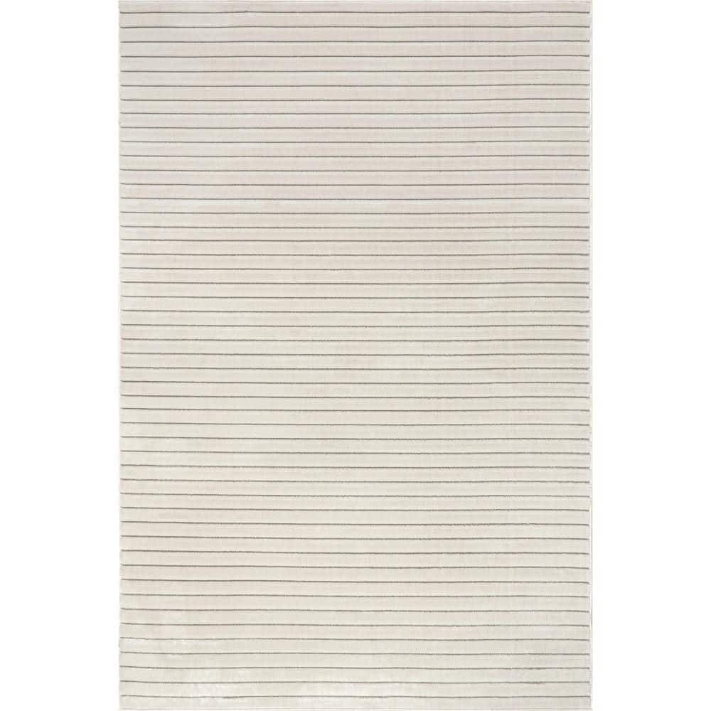 Amasha High-Low Striped Cream 7 ft. x 9 ft. Indoor/Outdoor Patio Area Rug price history on PriceWatchPro