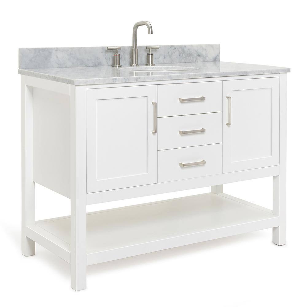 Bayhill 49'' White Marble Top Single Vanity